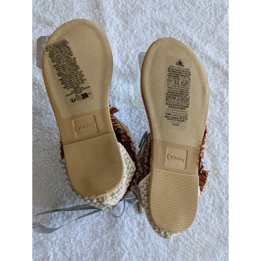 NWT Moana Costume Moccasin Thong Sandals/Shoes for Kids Sz 3+ (2/3)